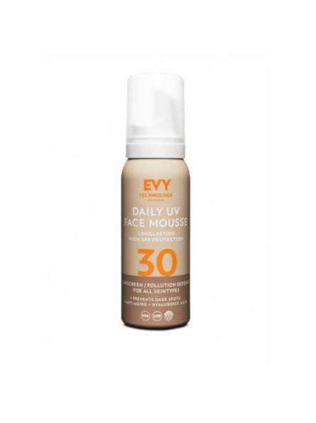 Evy DAILY UV FACE MOUSSE Putos kasdienei veido apsaugai nuo saulės SPF 30, 75 ml.