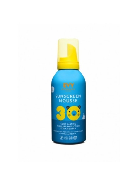 Evy SUNSCREEN MOUSSE Putos apsaugai nuo saulės vaikams SPF 30, 150 ml.