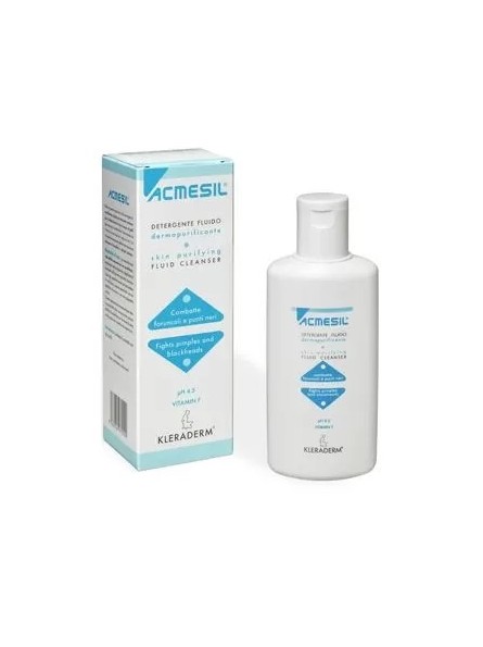Kleraderm ACMESIL FLUID CLEANSER Spuoguotos ir inkštiruotos odos valiklis pH 4,5, 200 ml.