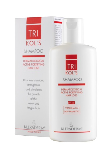 Kleraderm TRIKOL'S HAIR LOSS SHAMPOO Dermatologinis šampūnas nuo plaukų slinkimo, 200 ml.