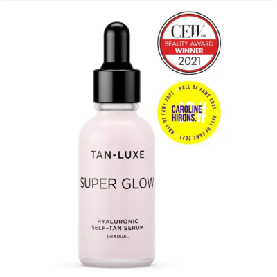 Tan-Luxe SUPER GLOW FACE HYALURONIC SELF-TAN SERUM Savaiminio įdegio serumas veido odai su hialiurono rūgštimi, 30 ml.