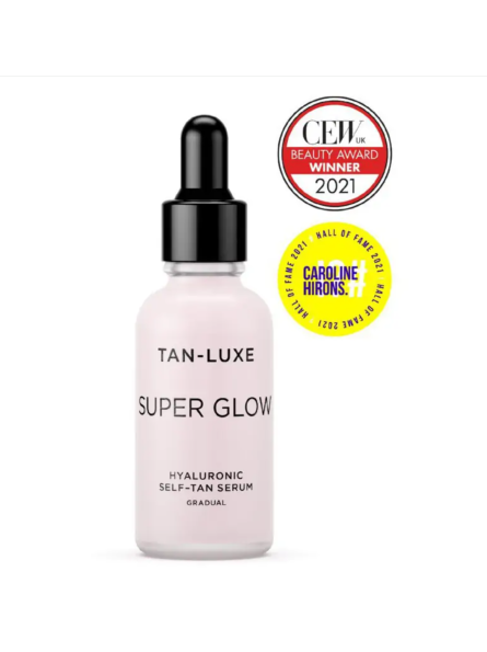 Tan-Luxe SUPER GLOW FACE HYALURONIC SELF-TAN SERUM Savaiminio įdegio serumas veido odai su hialiurono rūgštimi, 30 ml.