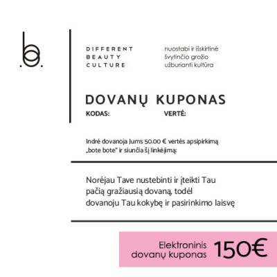 150 EUR elektroninis BOTE BOTE dovanų kuponas