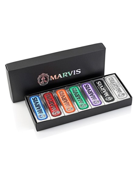 Marvis dantų pastų rinkinys dėžutėje 7x25 ml.