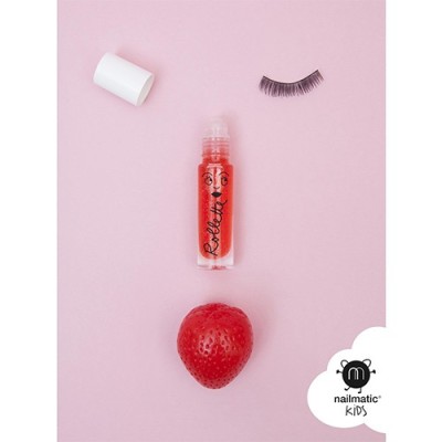 Nailmatic KIDS STRAWBERRY Rollette Lip Gloss braškių skonio lūpų blizgesys, 6,5 ml.