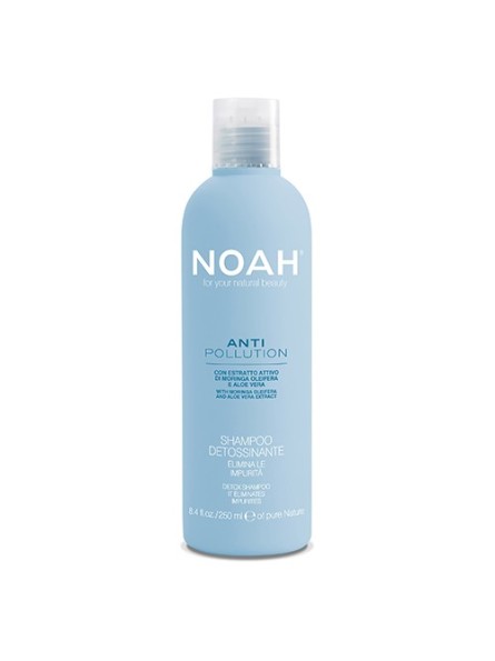 Noah ANTI POLLUTION DETOX intensyviai drėkinantis šampūnas su alijošiaus ir aliejinės moringos ekstraktais, 250 ml.