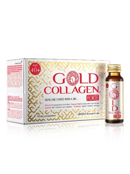 GOLD COLLAGEN FORTE geriamas kolagenas žmonėms nuo +40 metų, 10x50 ml.