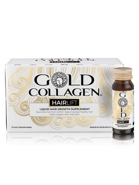 GOLD COLLAGEN HAIRLIFT geriamas kolagenas plaukams stiprinti, 10x50 ml.