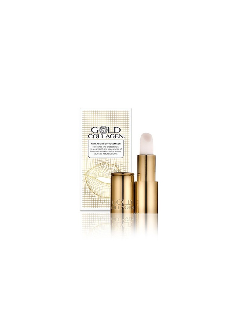 GOLD COLLAGEN putlinamasis ir senėjimą lėtinantis lūpų balzamas, 4 g.