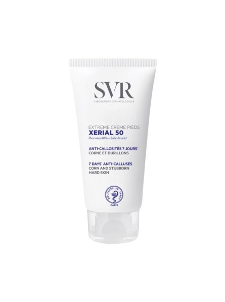 SVR XERIAL 50 EXTREME CREME PIEDS pėdų kremas su šlapalu suragėjusiai pėdų odai ir nuospaudoms, 50 ml.