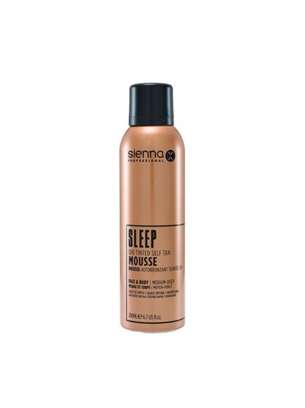 Sienna-X SLEEP TAN TINTED MOUSSE naktinės savaiminio įdegio putos su Q10, 200 ml.