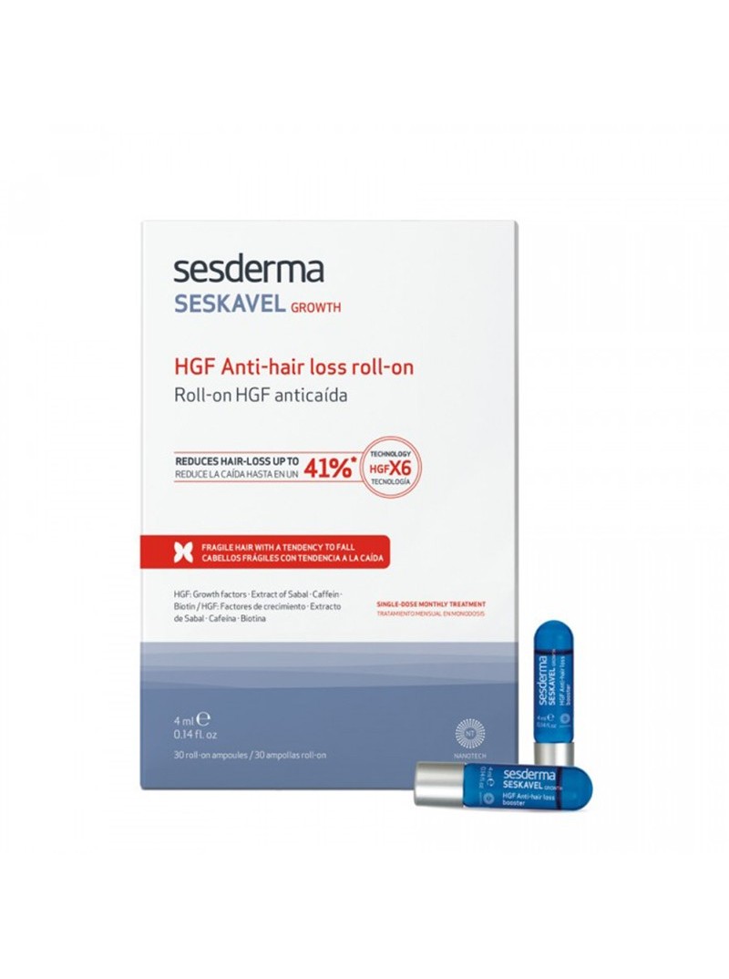 Ampulės nuo plaukų slinkimo Sesderma SESKAVEL HGF, 30x4 ml