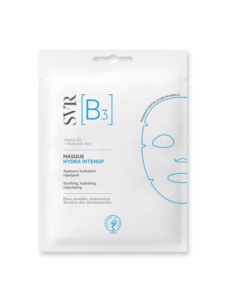 SVR B3 INTENSIVE HYDRA MASK bioceliuliozinė intensyviai drėkinanti veido kaukė, 1 vnt.