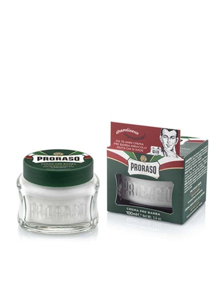 Proraso GREEN LINE PRE-SHAVE CREAM gaivinantis kremas prieš skutimąsi, 100 ml.