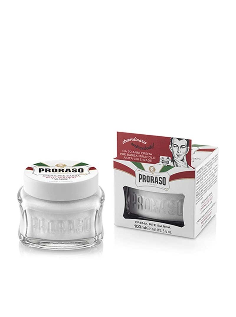 Proraso WHITE LINE PRE-SHAVE CREAM jautrios odos kremas prieš skutimąsi, 100 ml.