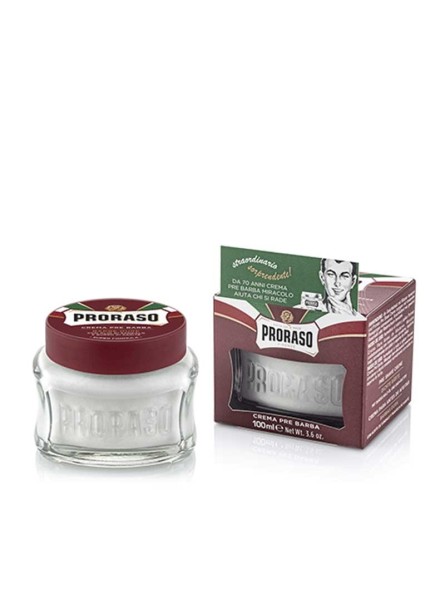 Proraso RED LINE PRE-SHAVE CREAM maitinamasis kremas prieš skutimąsi, 100 ml.