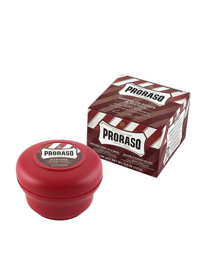 Proraso RED LINE SHAVING SOAP IN A JAR maitinantis skutimosi muilas, 150 ml.