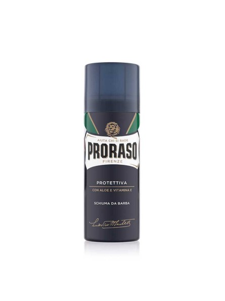 Proraso BLUE LINE SHAVING FOAM drėkinančios skutimosi putos su alijošium, 300 ml.