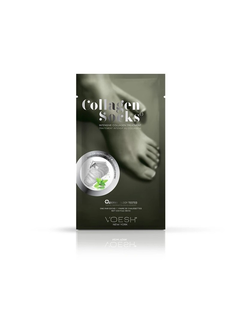 Voesh COLLAGEN SOCKS minkštinanti ir vėsinanti kaukė pėdoms su fitokolagenu ir pipirmėte, 1 pora