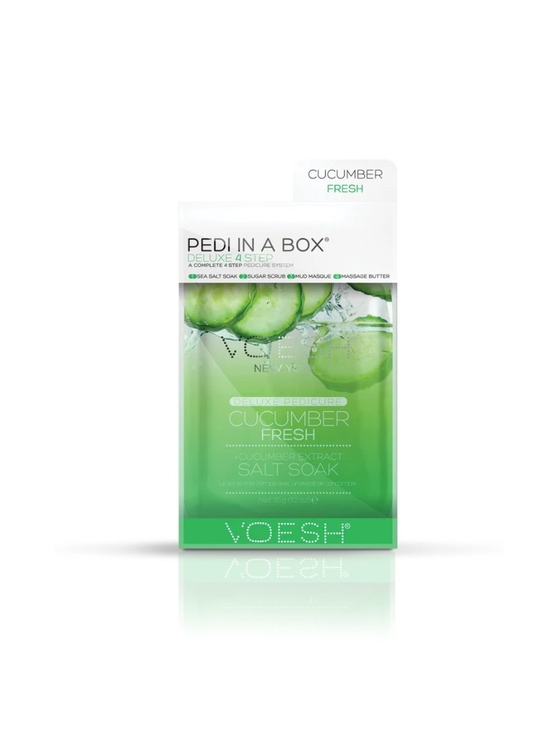 Voesh PEDI IN A BOX 4IN1 CUCUMBER FRESH gaivinanti procedūra kojoms su agurkų ekstraktais, 1 vnt.