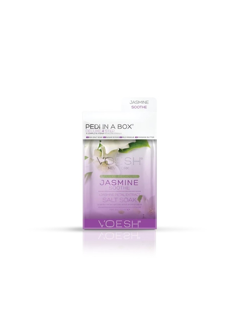 Voesh PEDI IN A BOX 4IN1 JASMINE SOOTHE raminanti procedūra kojoms su jazminų ekstraktais, 1 vnt.