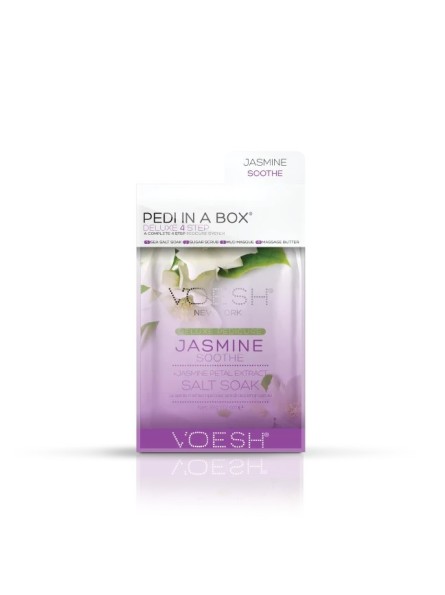 Voesh PEDI IN A BOX 4IN1 JASMINE SOOTHE raminanti procedūra kojoms su jazminų ekstraktais, 1 vnt.