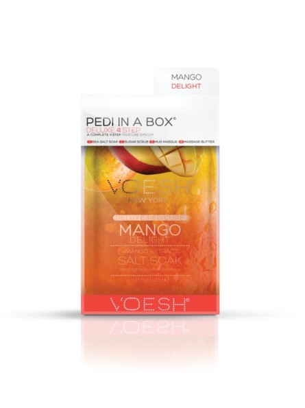 Voesh PEDI IN A BOX 4IN1 MANGO DELIGHT maitinanti procedūra kojoms su mango ekstraktais, 1 vnt.