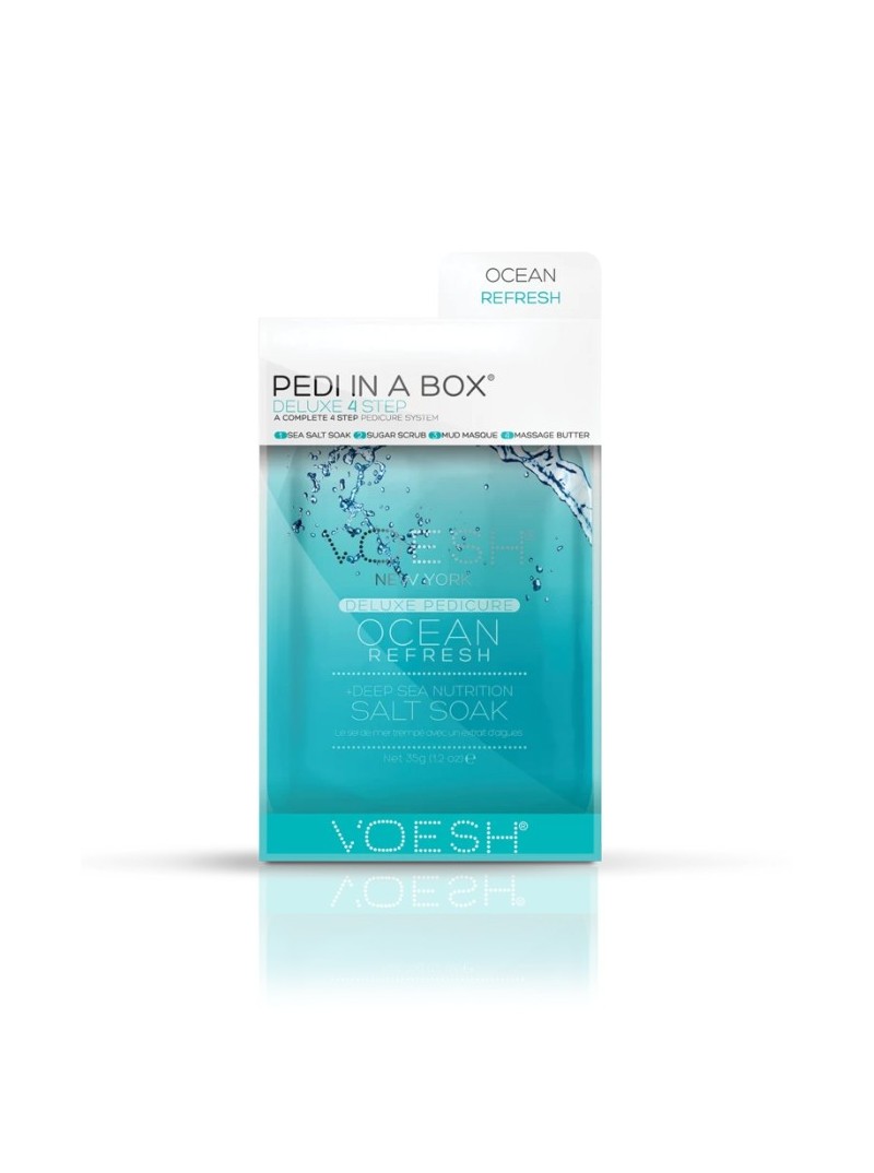 Voesh PEDI IN A BOX 4IN1 OCEAN REFRESH atnaujinanti ir gaivinanti procedūra kojoms, 1 vnt.