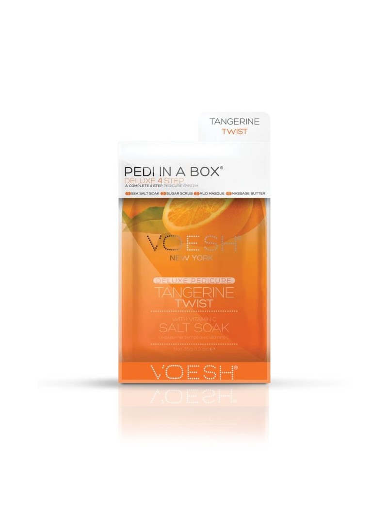 Voesh PEDI IN A BOX 4IN1 TANGERINE TWIST gaivinanti procedūra kojoms su vitaminu C, 1 vnt.