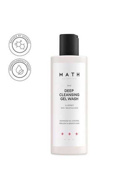 Poras giliai valantis prausiklis MATH Deep Cleansing Gel Wash, 200 ml.