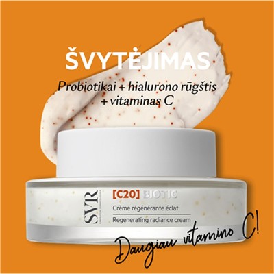 SVR [C20] BIOTIC skaistumo suteikiantis, regeneruojantis veido kremas, 50 ml.