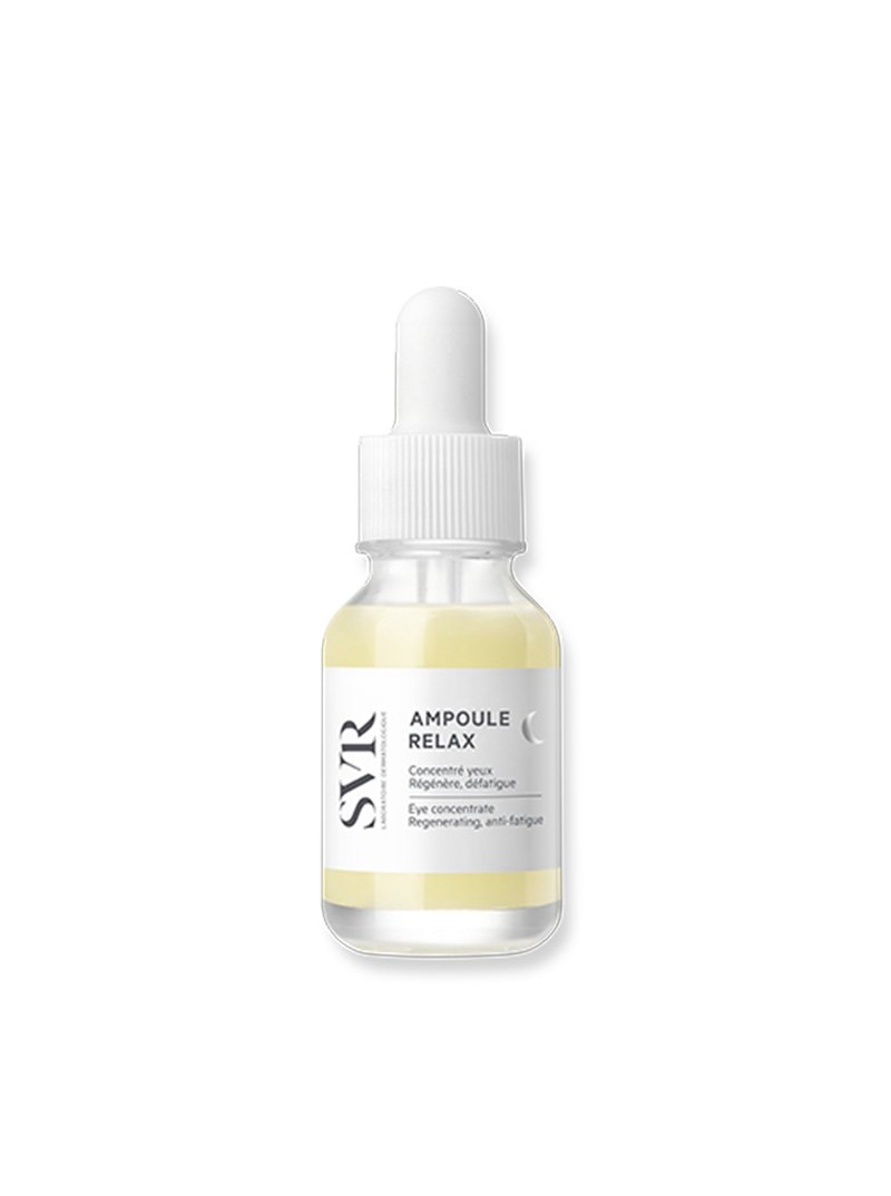 SVR AMPOULE RELAX naktinis, raminantis paakių serumas, 15 ml.