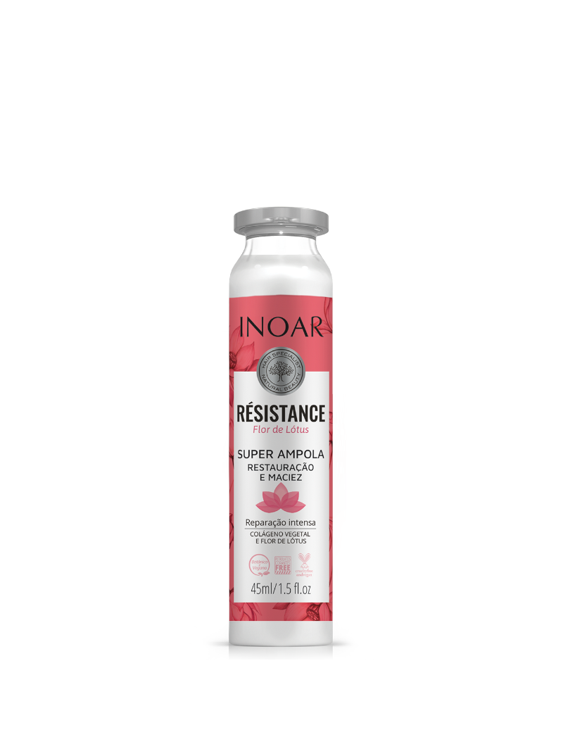 Ampulė silpniems plaukams Inoar Resistance Flor de Lotus, 45 ml.