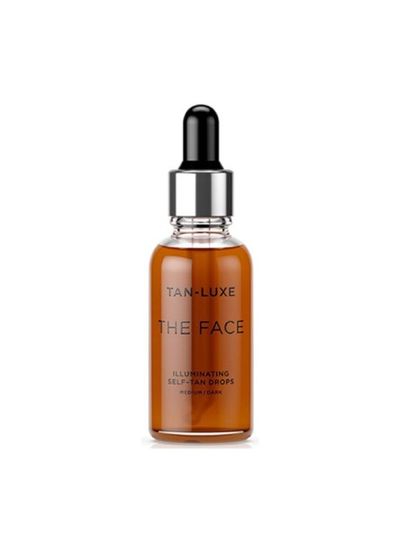 TAN-LUXE THE FACE SELF-TAN DROPS MEDIUM/DARK savaiminio įdegio lašai veidui, 30 ml.