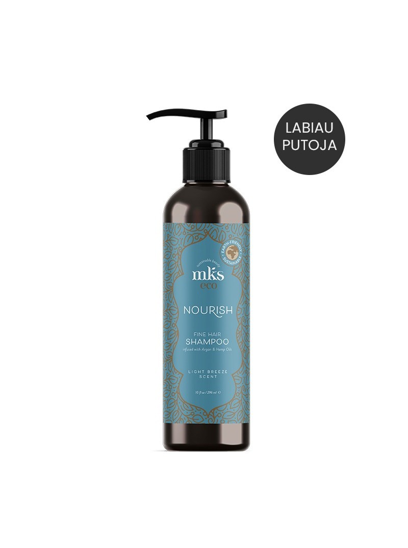 Maitinantis šampūnas ploniems plaukams MKS eco NOURISH SHAMPOO LIGHT BREEZE