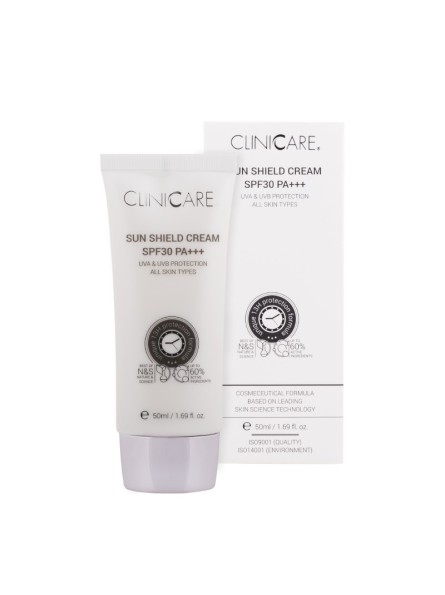 Clinicare SUN SHIELD CREAM SPF30 švelnus kremas nuo saulės , 50 ml.