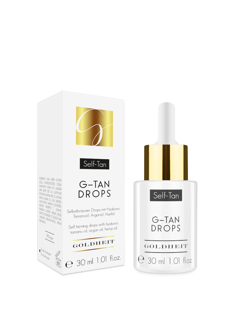 Savaiminio įdegio lašiukai veidui Goldheit G-Tan Drops, 30 ml.