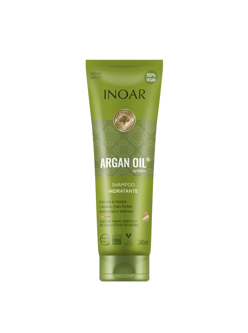 Drėkinantis šampūnas su argano aliejumi Inoar Argan Oil, 240 ml.