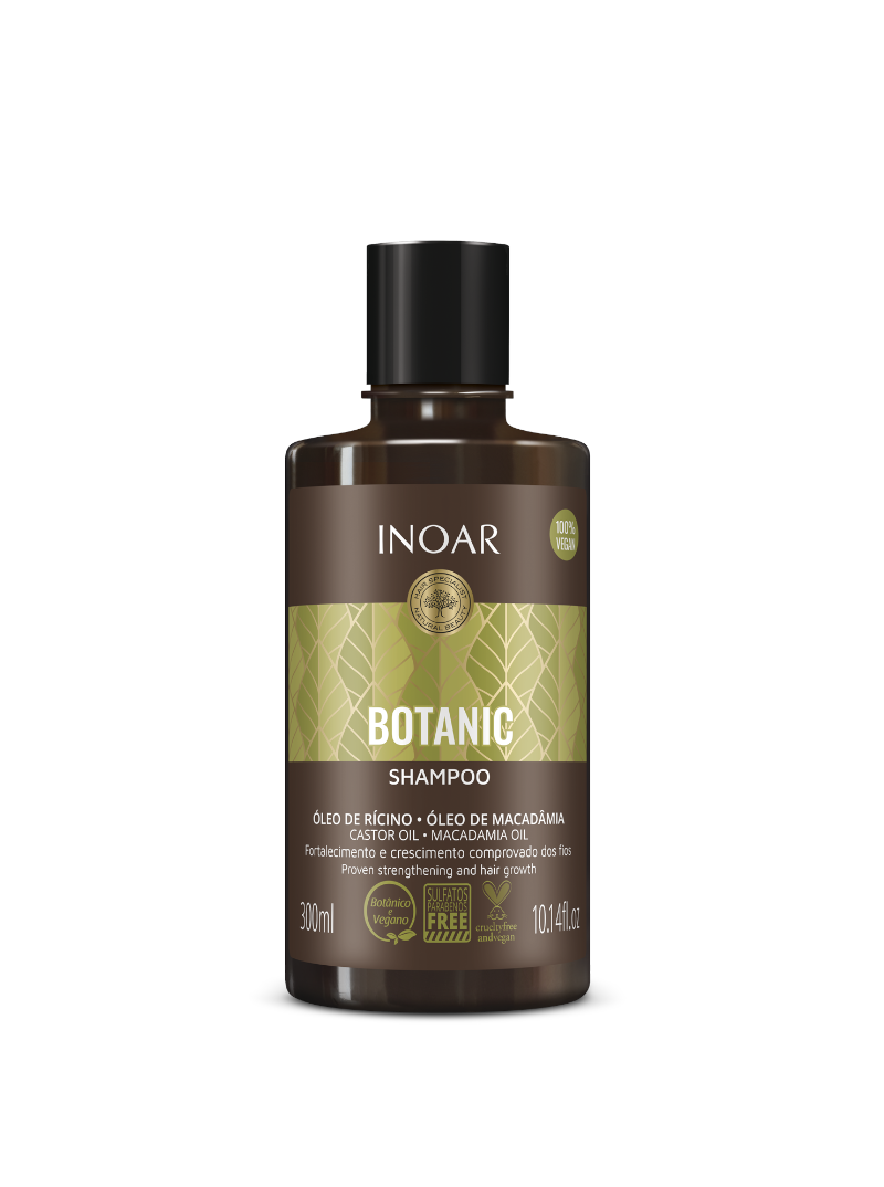 Šampūnas su ricinos aliejumi Inoar Botanic Shampoo, 300 ml.