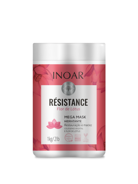 Kaukė silpniems plaukams Inoar Resistance Flor de Lotus, 1000 g.