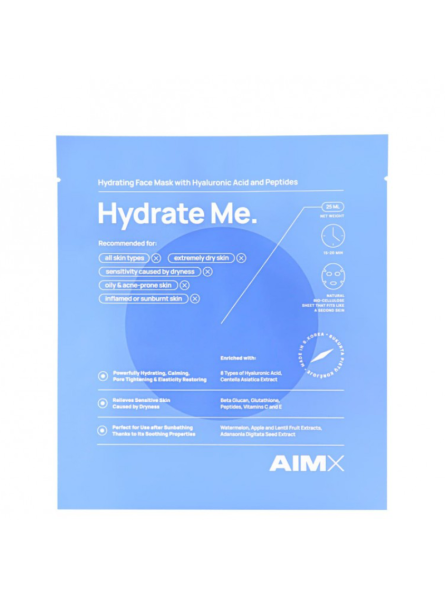 Giliai drėkinanti lakštinė veido kaukė su peptidais AimX Hydrate Me