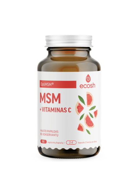 MSM + vitaminas C Ecosh, 160 kapsulių