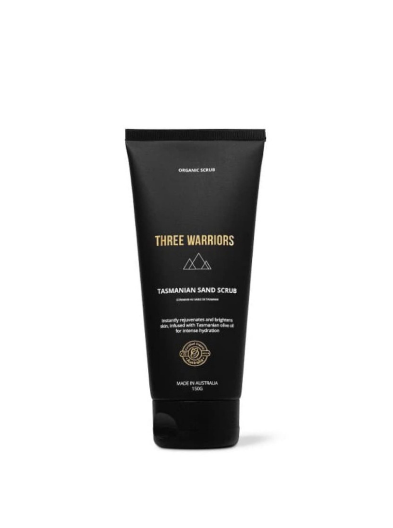 Kūno šveitiklis su Tasmanijos smėliu Three Warriors Tasmanian Sand Scrub, 150 ml