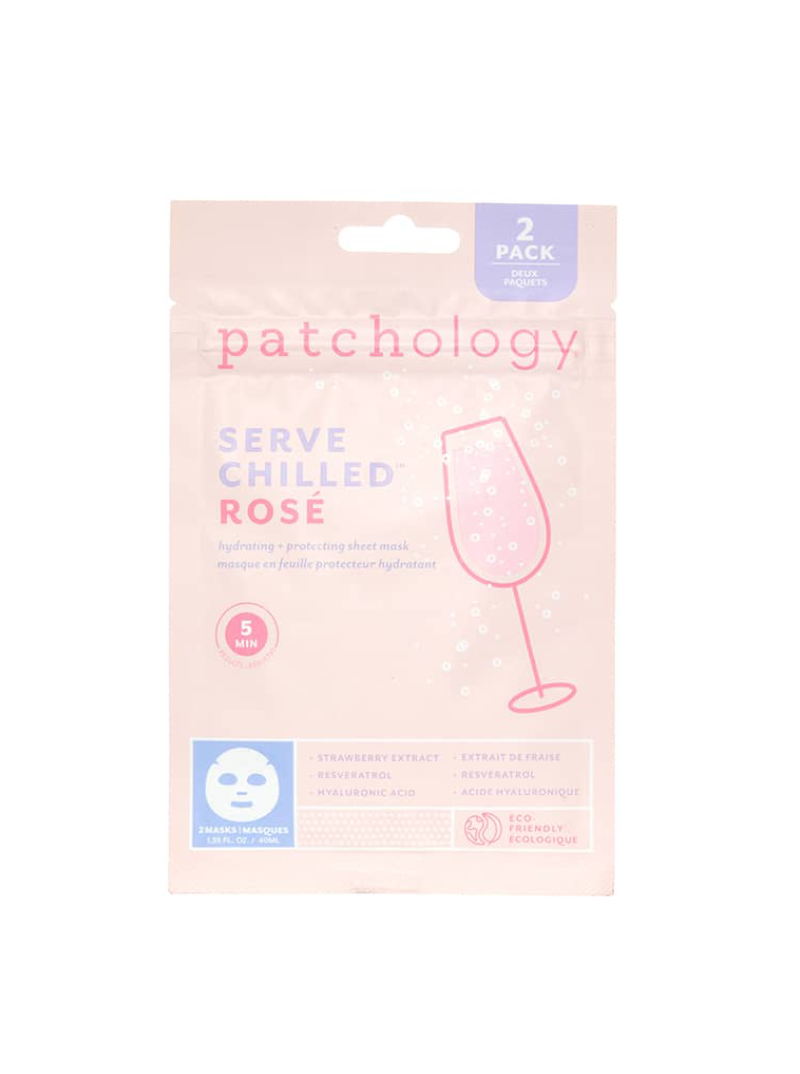 Korėjietiškos lakštinės veido kaukės Patchology Serve Chilled Rose, 2 vnt