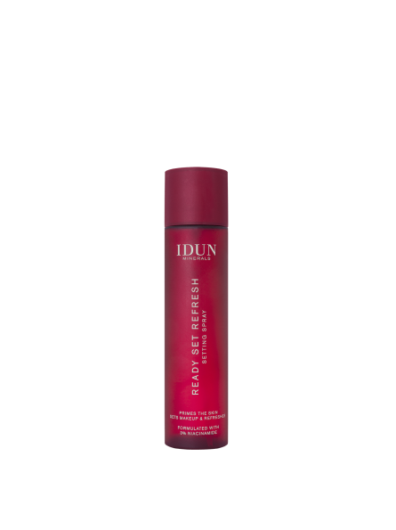 IDUN Minerals READY SET REFRESH Daugiafunkcinė veido dulksna su niacinamidu, 100 ml.