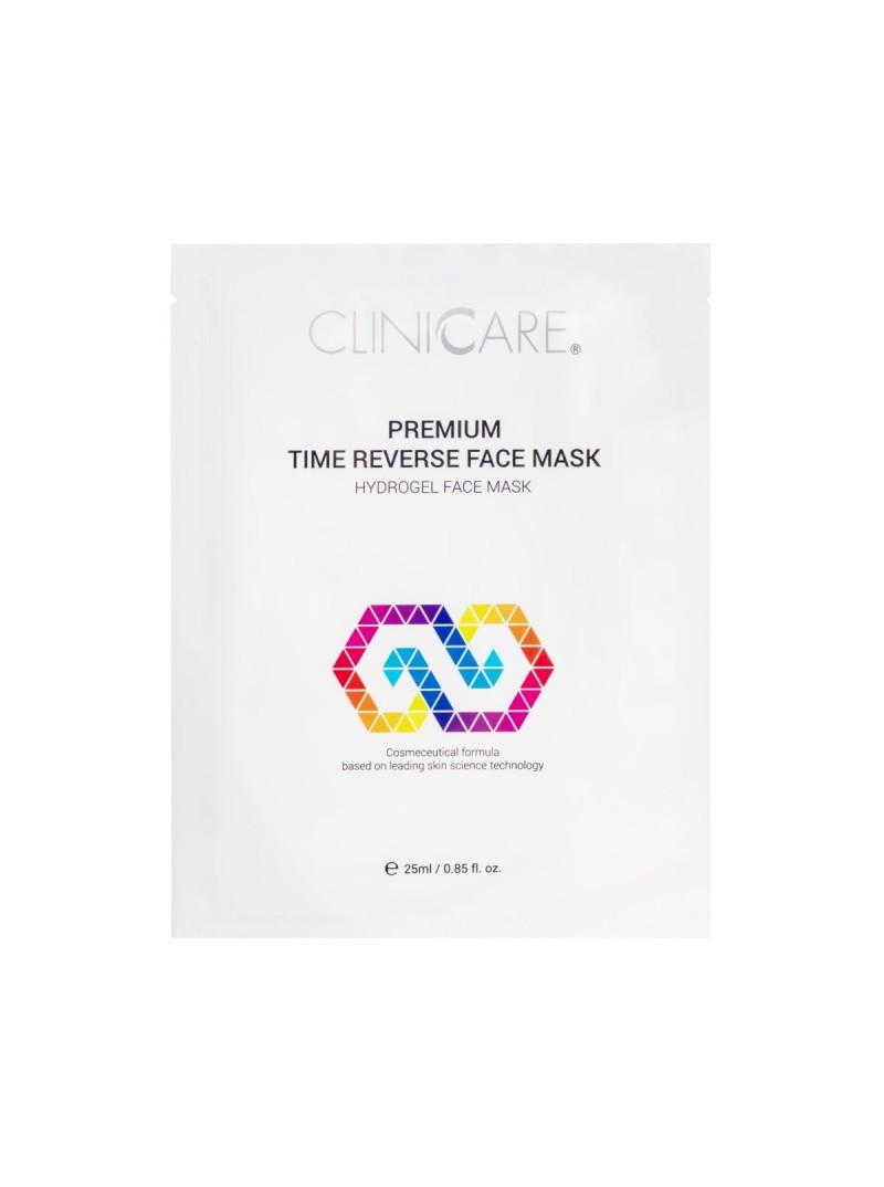 Clinicare PREMIUM TIME REVERSE FACE MASK Jauninamoji hydrogelio lakštinė kaukė, 25ml.