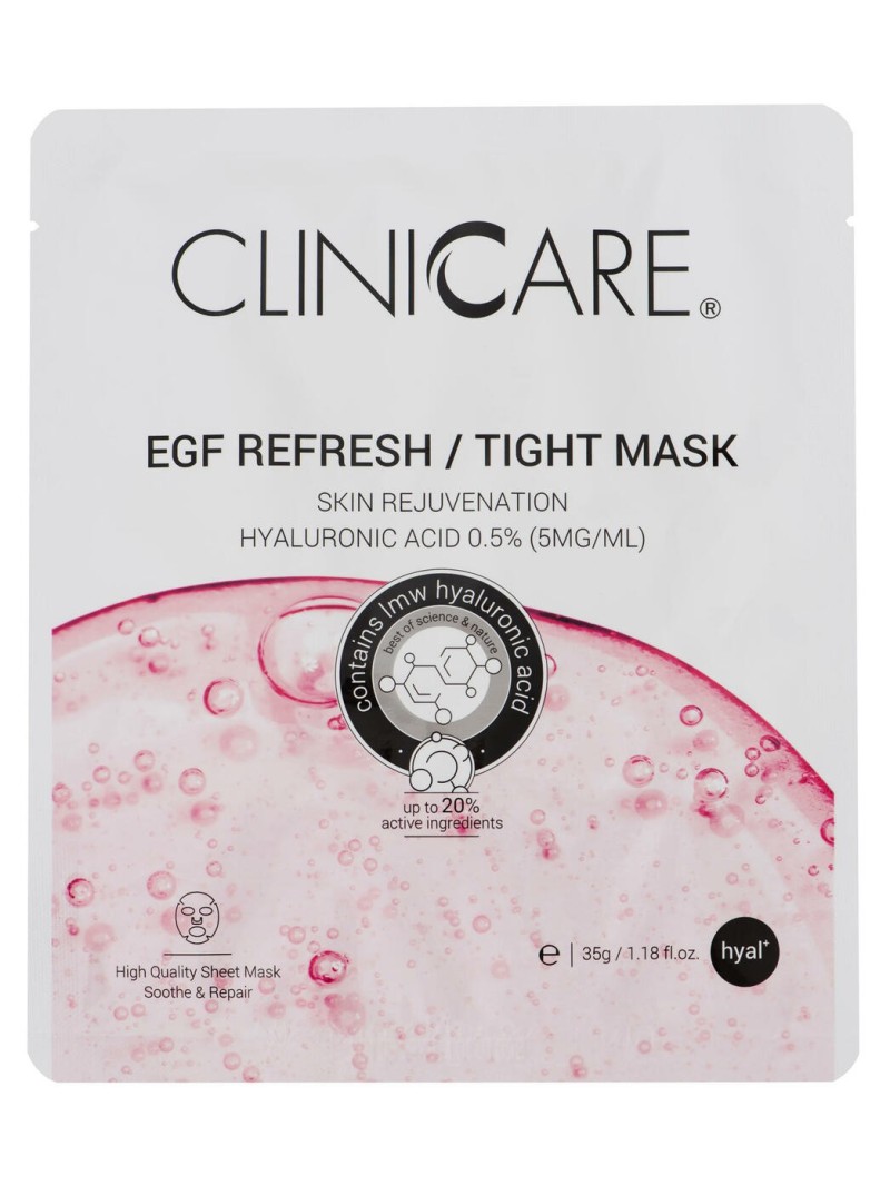 Clinicare EGF REFRESH-TIGHT MASK Priešraukšlinė atjauninamoji lakštinė kaukė, 1 vnt.