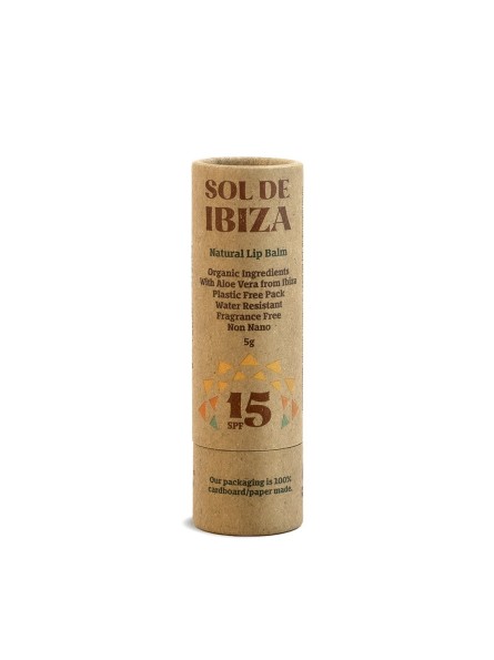 Sol De Ibiza NATURAL LIP BALM Apsauginis lūpų balzamas su SPF 15, 5 g.