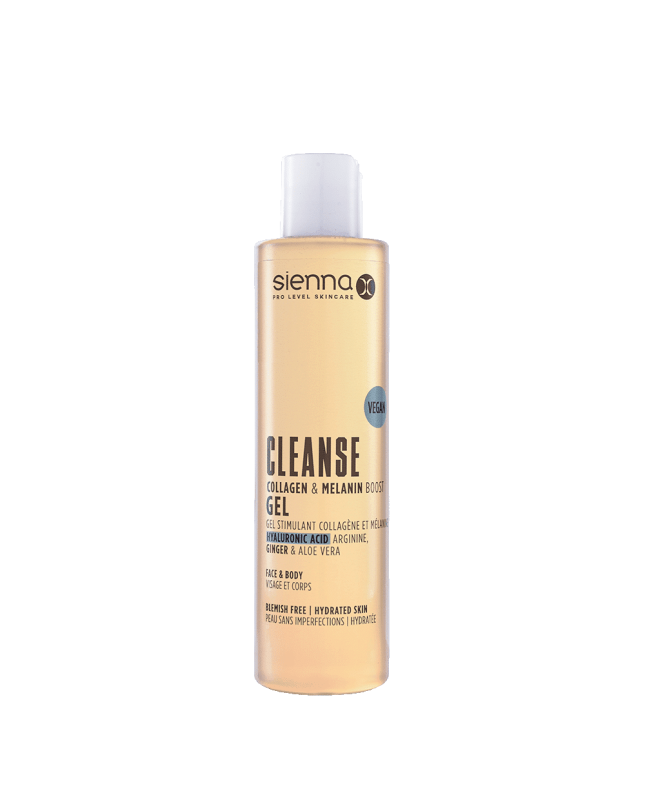 Sienna-X CLEANSE COLLAGEN & MELANIN BOOSTING GEL Drėkinantis kūno prausiklis, 200 ml.