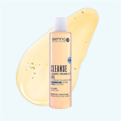 Sienna-X CLEANSE COLLAGEN & MELANIN BOOSTING GEL Drėkinantis kūno prausiklis, 200 ml.